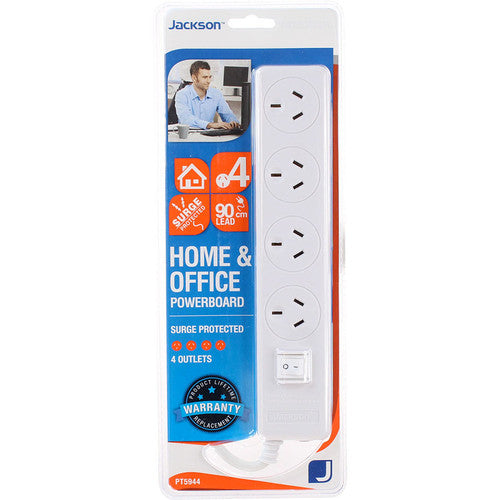 Jackson Master Switched Surge Powerboard 4 Outlet White
