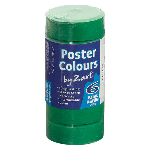 Creative School Supply Poster Colours Refill Brilliant Green Pack of 6