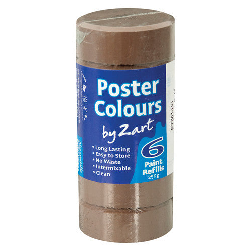 Creative School Supply Poster Colours Refill Burnt Umber Pack of 6