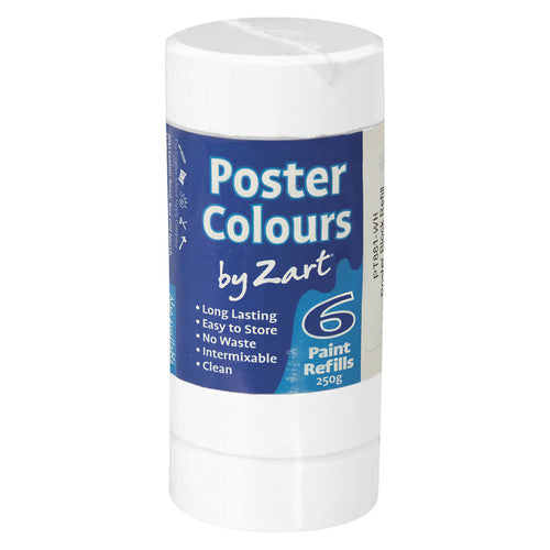 Creative School Supply Poster Colours Refill White Pack of 6