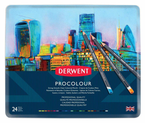 Derwent Procolour Pencil Assorted Tin of 24 Box of 3
