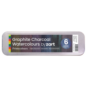 Zart Graphite Charcoal Watercolours Muted Pan Set in Reusable Tin