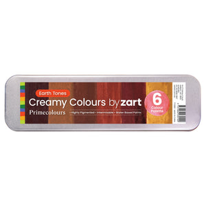 Zart Creamy Colours Earth Tones 6 Semi Wet Watercolours in a Tin