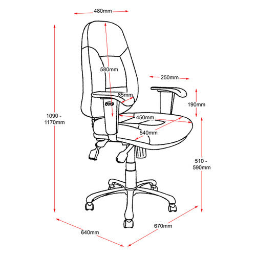 Rapidline PU300 High Back Leather Commercial Grade Chair Black PU