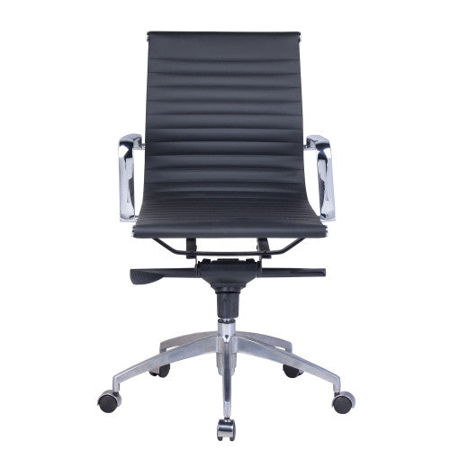 Rapidline PU605M Medium Back Executive Chair Black PU / Chrome Base