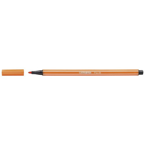 Stabilo Pen 68 Premium Colouring Fibre Tip Pen 1.0mm Pale Vermillion Box of 10