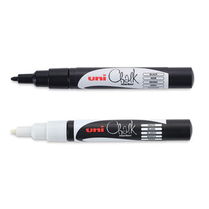 Uni Liquid Chalk Marker Fine Bullet Tip 1.3mm Black and White