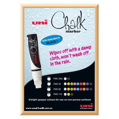 Uni Liquid Chalk Marker 8mm Chisel Tip Assorted Pack of 12
