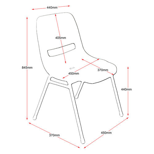 Rapidline P100 Stackable Heavy Duty Visitor Chair Black