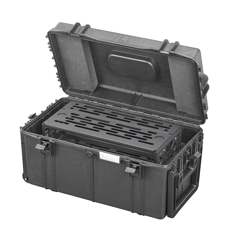 Panaro A-RACK2U-MAX630 open with the 2U compact rack frame fitted inside