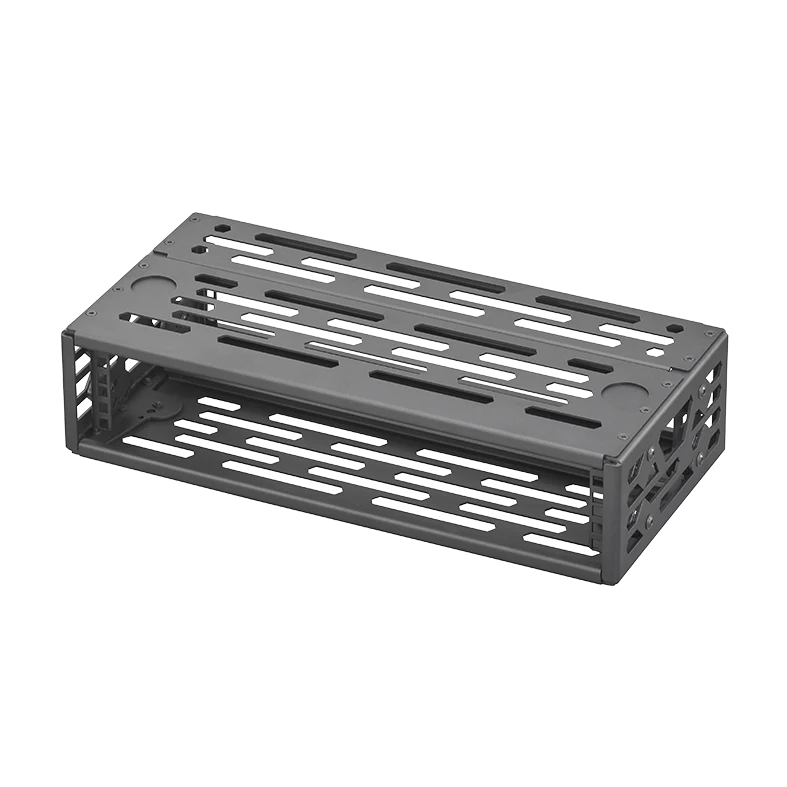 Panaro 2U compact A-RACK aluminium frame on its own with slotted top and sides