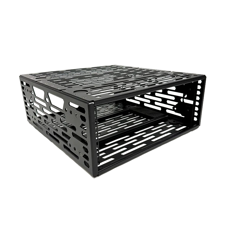 Panaro 4U A-RACK aluminium frame on its own, showing the open slotted sides and rails