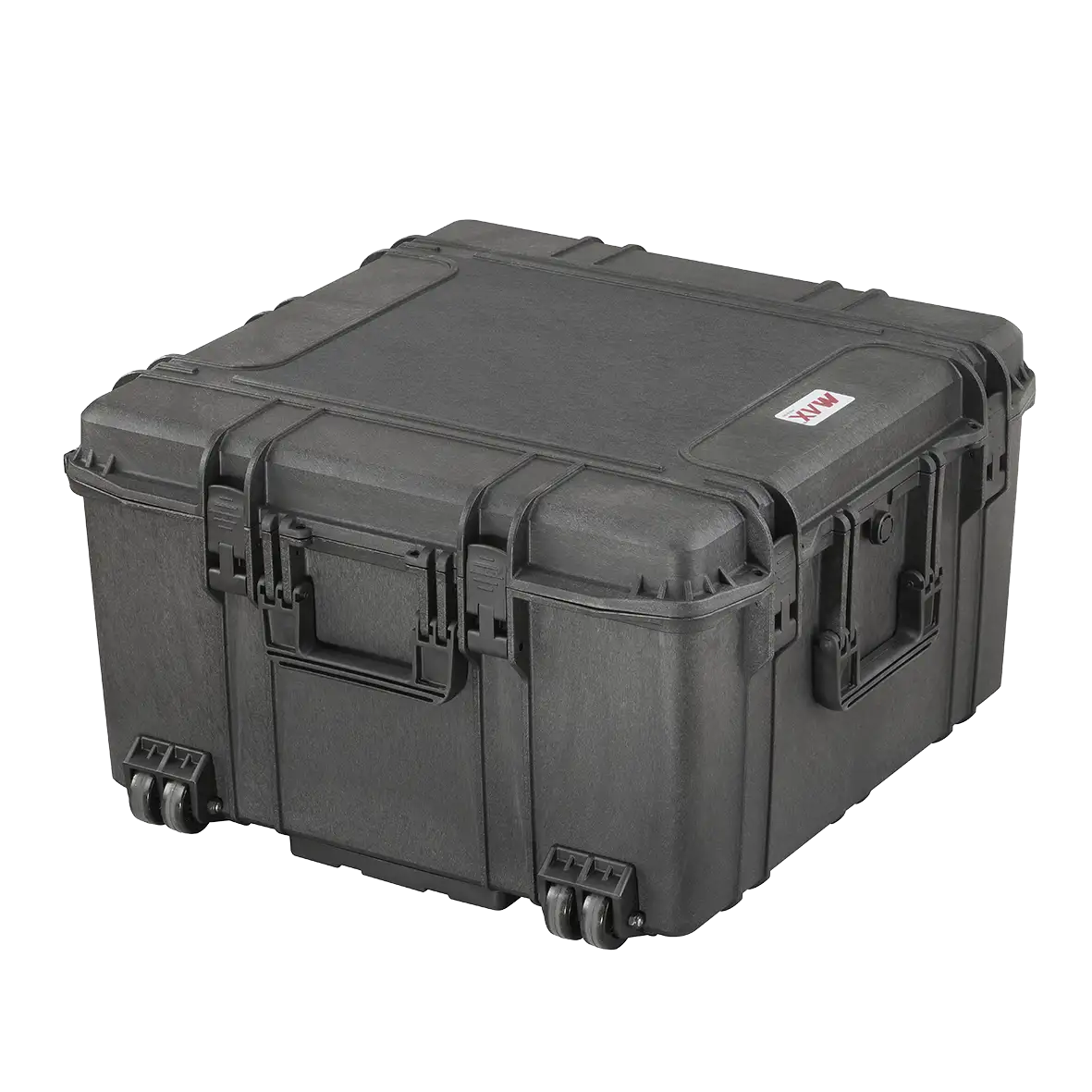 Closed Panaro MAX615 case at an angle with side handles, latches and wheels