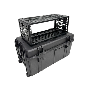 Panaro 4U compact rack frame resting on top of the closed MAX630 case