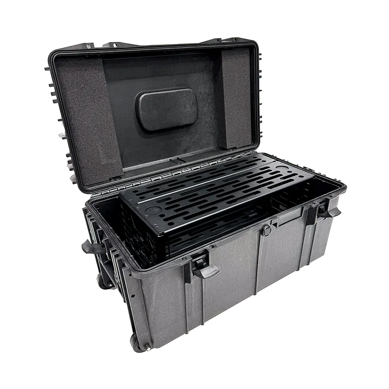 Panaro A-RACK4U-MAX630 open with the 4U compact rack frame seated inside