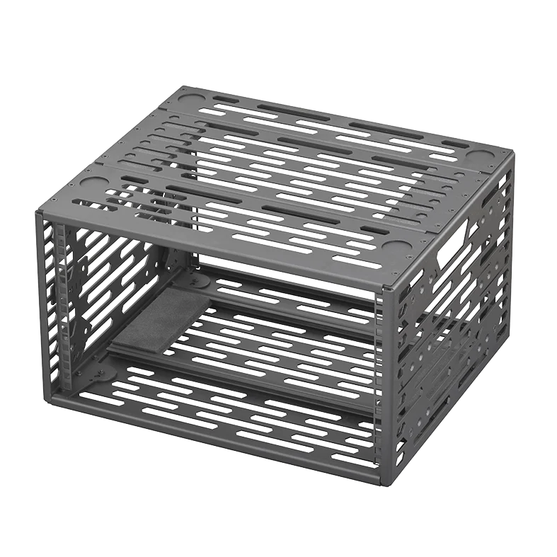 Panaro 6U A-RACK aluminium frame on its own, showing the slotted sides and rails