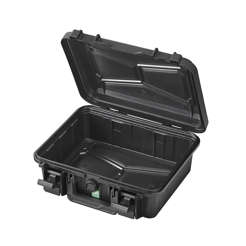 Panaro EKO30 compact case open and empty with the moulded lid interior