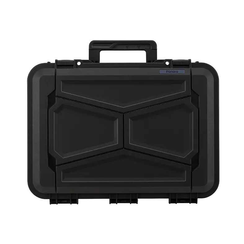 Panaro EKO60 lid face on with the moulded faceted pattern and handle