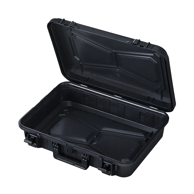 Panaro EKO90 open and empty, showing the shallow base and moulded lid interior