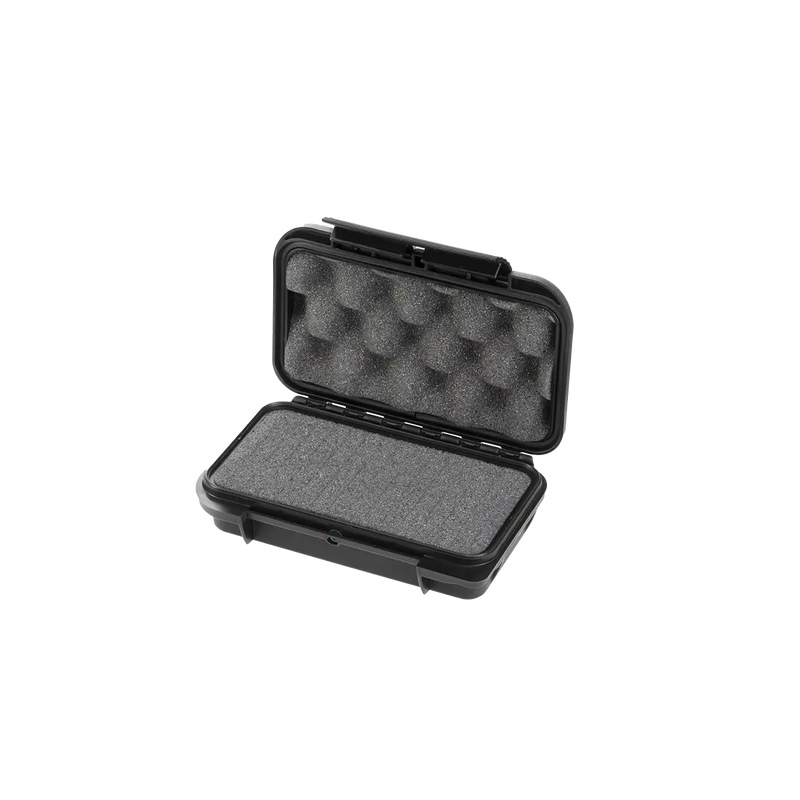 Panaro MAX001S waterproof case in black with Cubed Foam, closed front view showing latches and moulded shell