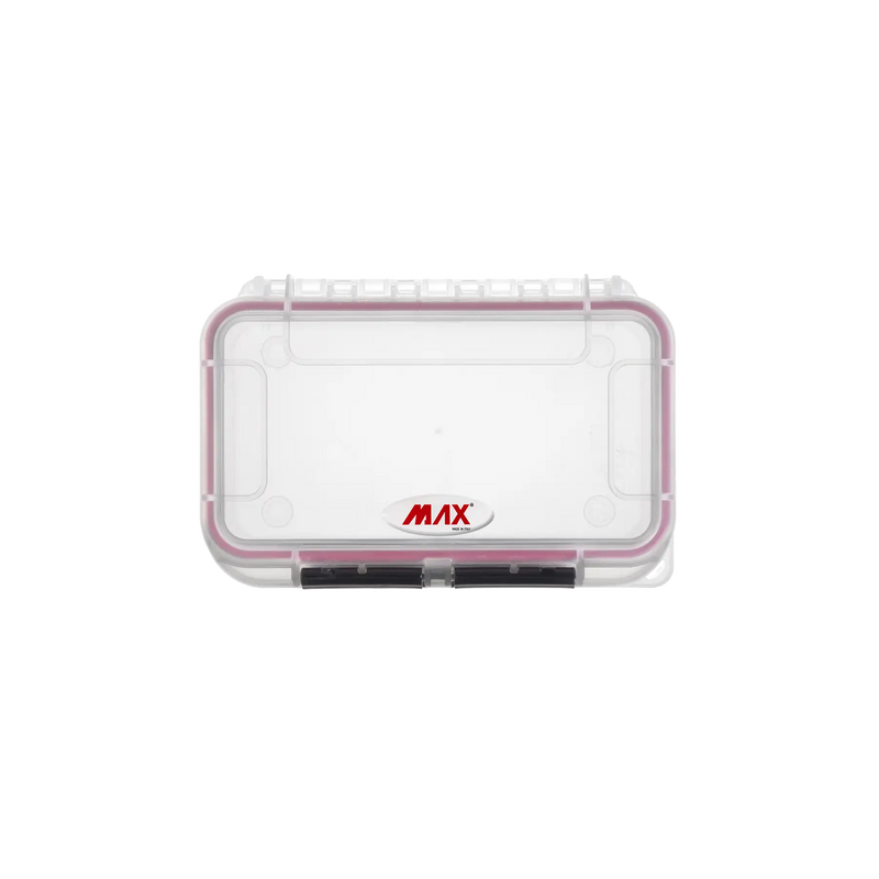 Panaro MAX001VT waterproof case in transparent, closed front view showing latches and moulded shell