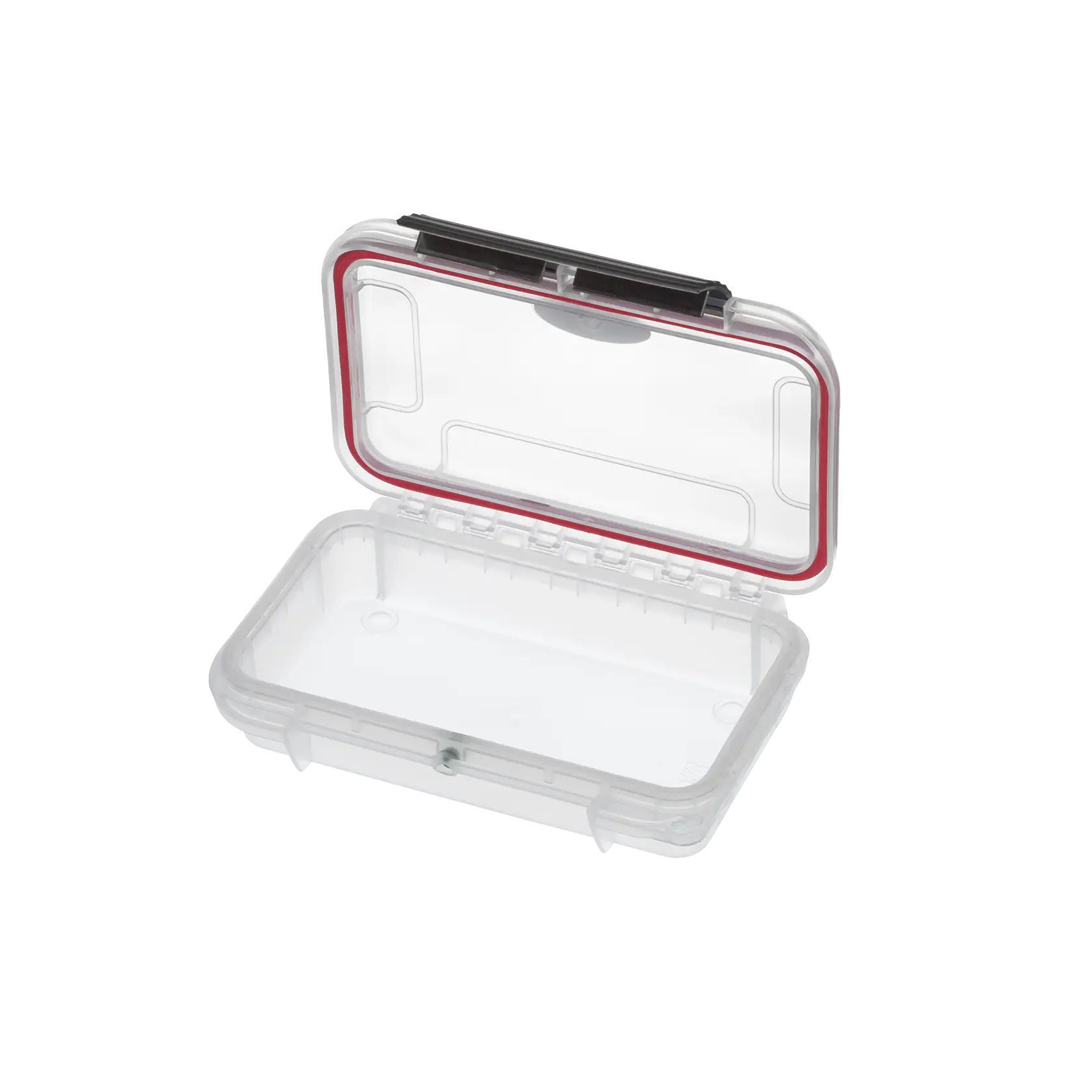 Panaro MAX001VT waterproof case in transparent, open or detail view of the interior configuration