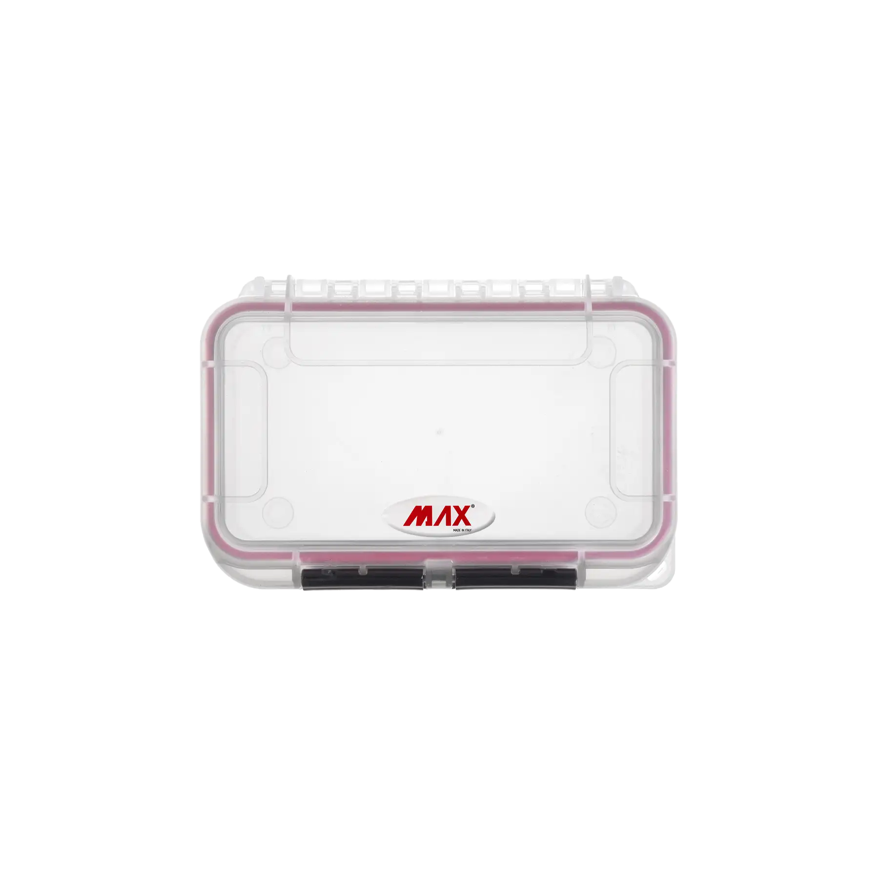Panaro MAX001V waterproof case in black, open or detail view of the interior configuration