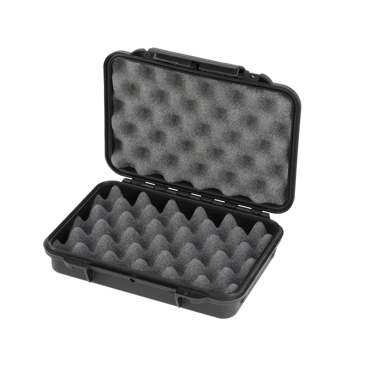 MAX002VGPB open with grey convoluted egg-crate foam fitted in both the lid and the base