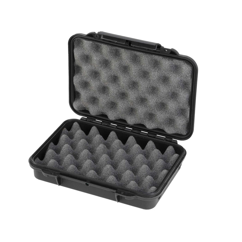MAX002VGPB open with grey convoluted egg-crate foam fitted in both the lid and the base