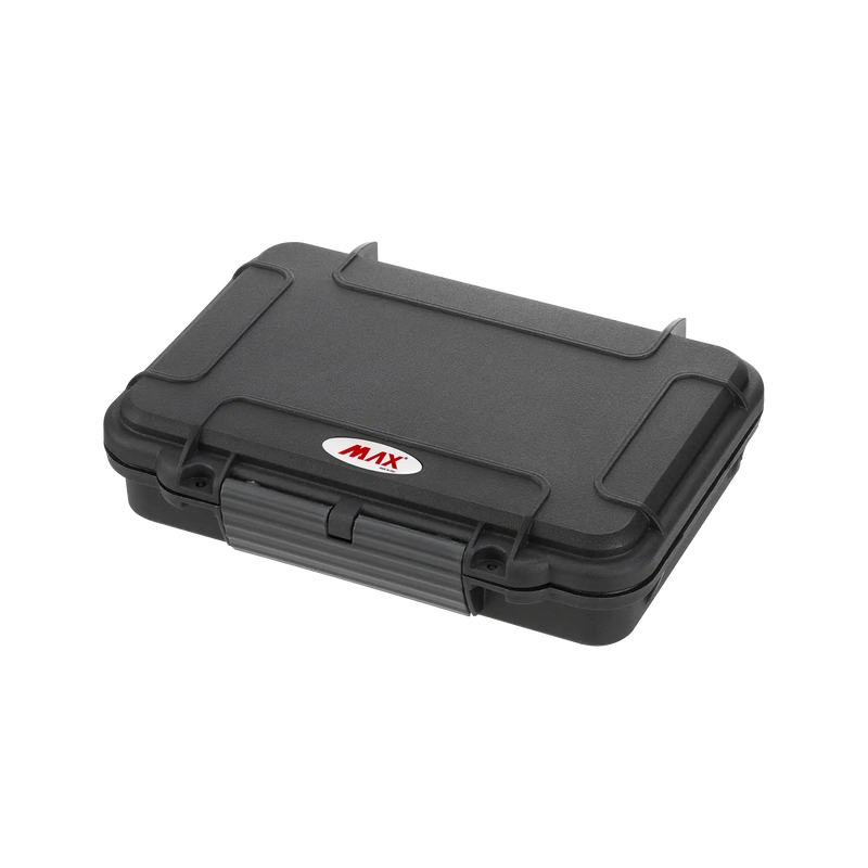 Panaro MAX002V waterproof case in black, open or detail view of the interior configuration