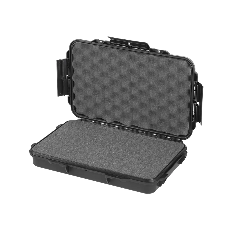 Panaro MAX003S waterproof case in black with Cubed Foam, closed front view showing latches and moulded shell