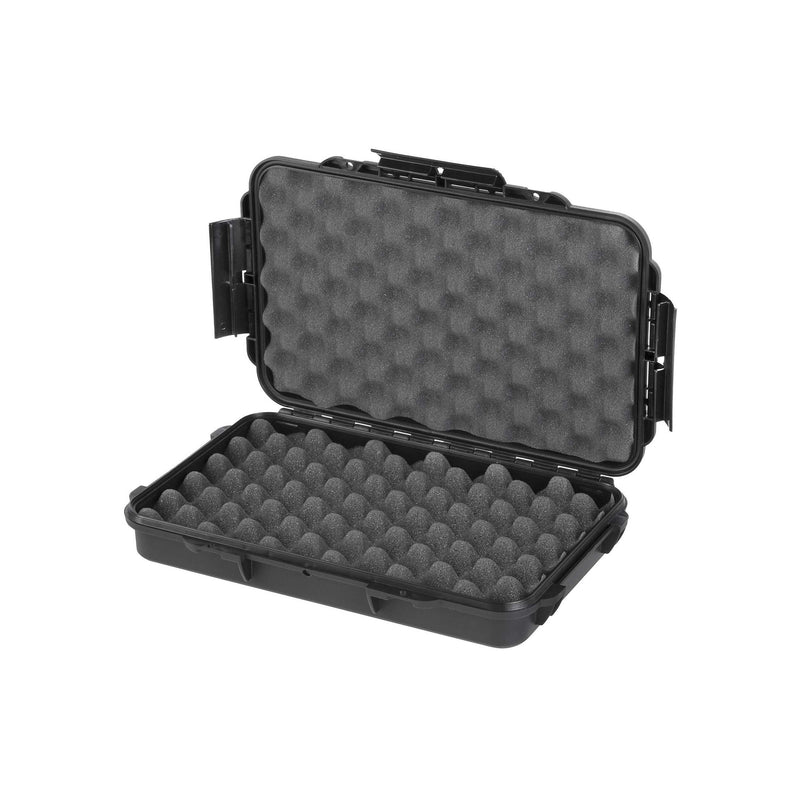 Panaro MAX003GPB open, black egg-crate convoluted foam lining both the raised lid and the shallow base
