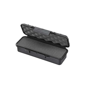 Panaro MAX005S opened, grey cubed pick and pluck foam in the long base with egg-crate foam in the lid
