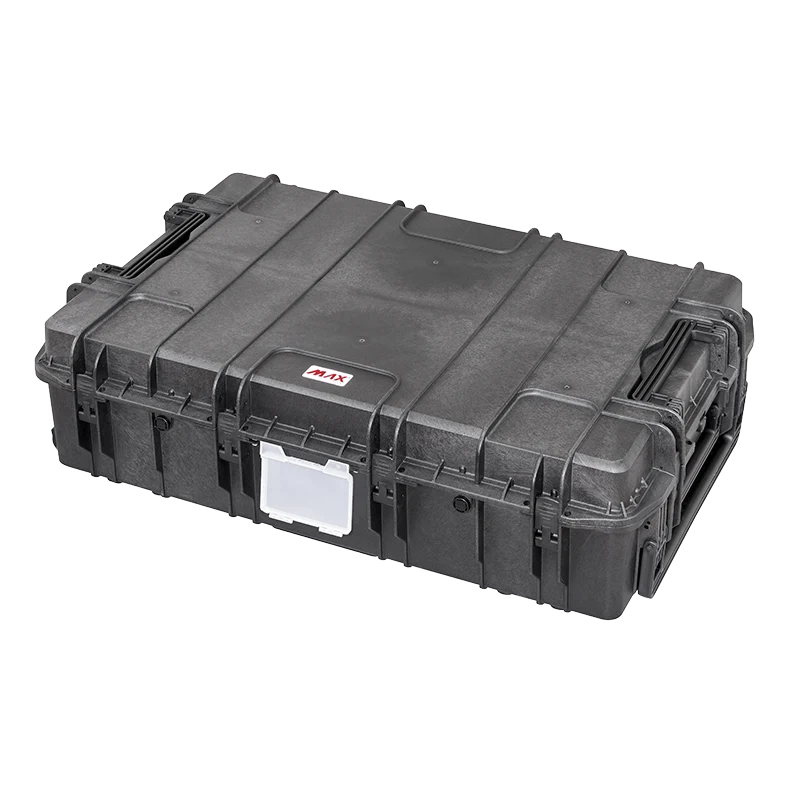 Panaro MAX1090H280-H waterproof case in black with Hinged Lid, closed front view showing latches and moulded shell