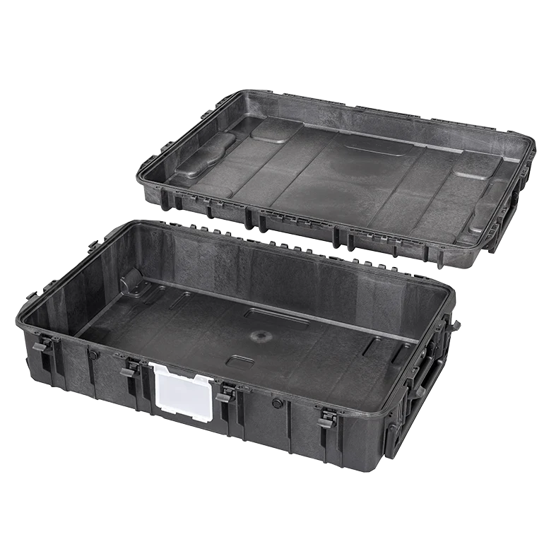 Panaro MAX1090H280-R waterproof case in black with Removable Lid, closed front view showing latches and moulded shell