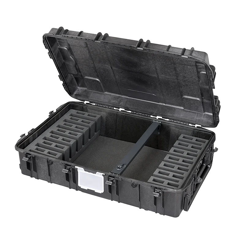 Panaro MAX1090H280GUN-H open showing the empty foam inlay with rifle slots on both sides and the central cross bar