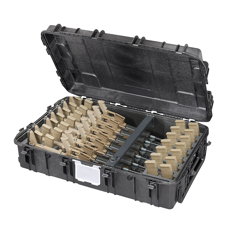 Panaro MAX1090H280GUN-H loaded with rifles and magazines in the high density foam inlay