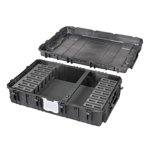 Panaro MAX1090H280GUN-R with the removable lid lifted, showing the rifle foam inlay and cross bar