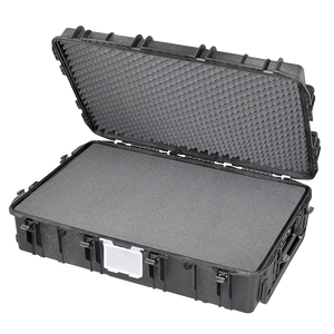 Panaro MAX1090H280S-H open on its hinges with grey cubed foam in the base and convoluted foam in the lid