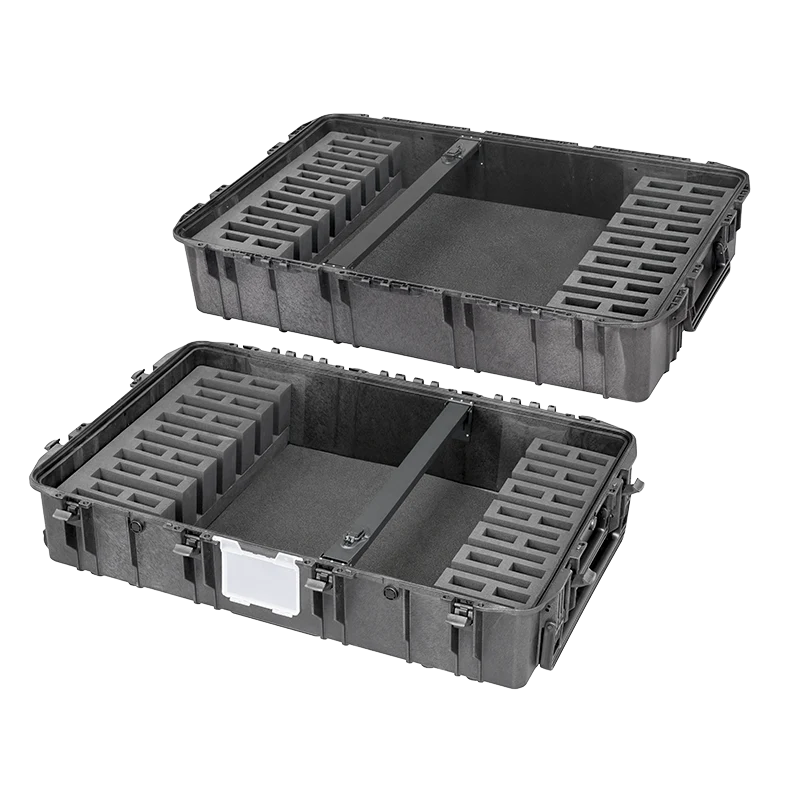 Panaro MAX1090H410GUN-R with the deep removable lid lifted, showing rifle inlays in both lid and base