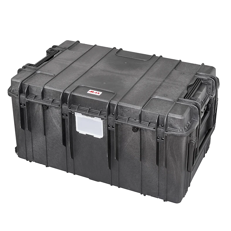 Panaro MAX1090H510-H waterproof case in black with Hinged Lid, closed front view showing latches and moulded shell
