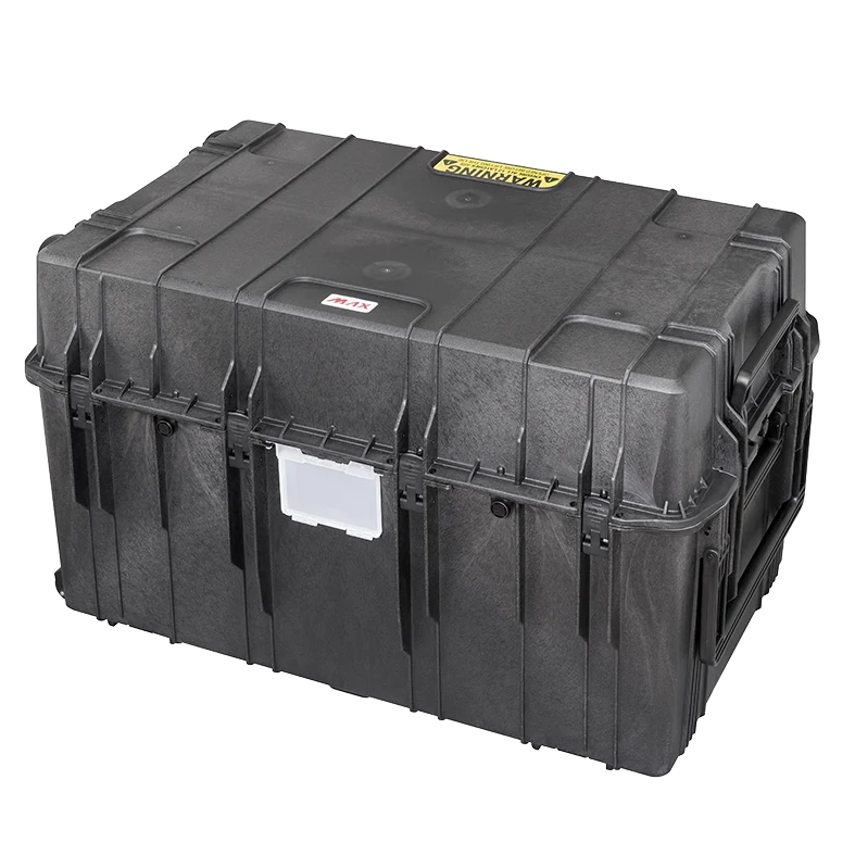 Panaro MAX1090H640-R waterproof case in black with Removable Lid, closed front view showing latches and moulded shell