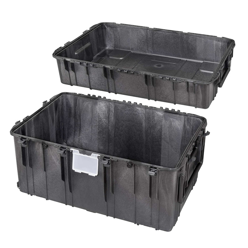 MAX1090H640-R with the deep removable lid lifted above the empty base, showing the open black interior of both halves