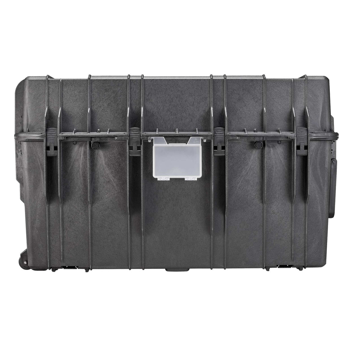 MAX1090H640-R side view showing the clear document holder, the latch line between lid and base and the wheels