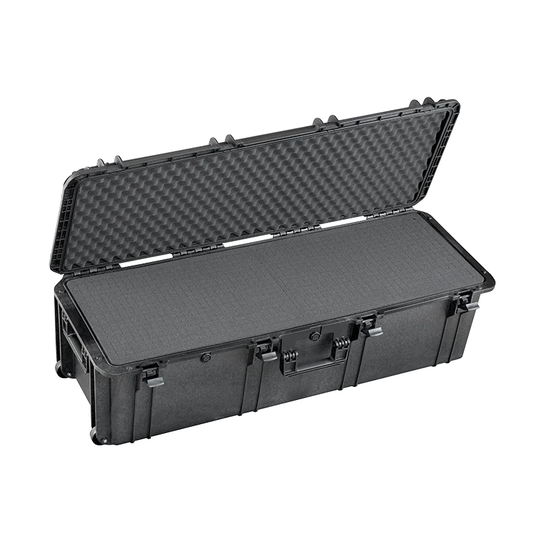 Panaro MAX1100H330S waterproof case in black with Cubed Foam, closed front view showing latches and moulded shell