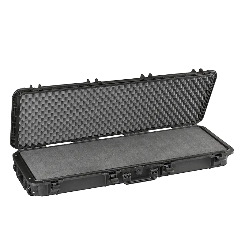 Panaro MAX1100S waterproof case in black with Cubed Foam, closed front view showing latches and moulded shell