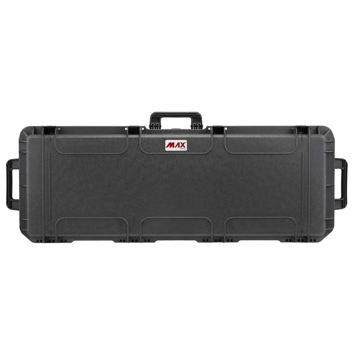 MAX1100 seen straight on from the lid, showing the centre handle, the two end handles and the MAX logo