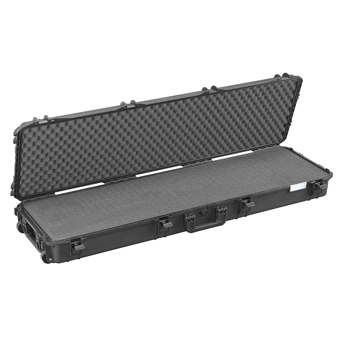 Panaro MAX1350S waterproof case in black with Cubed Foam, closed front view showing latches and moulded shell