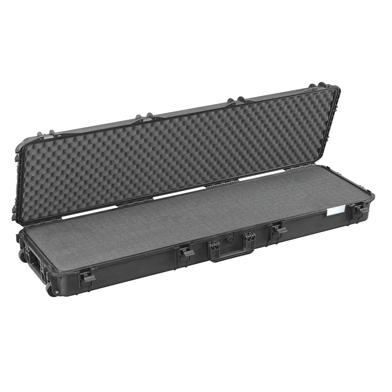 Panaro MAX1350S waterproof case in black with Cubed Foam, closed front view showing latches and moulded shell