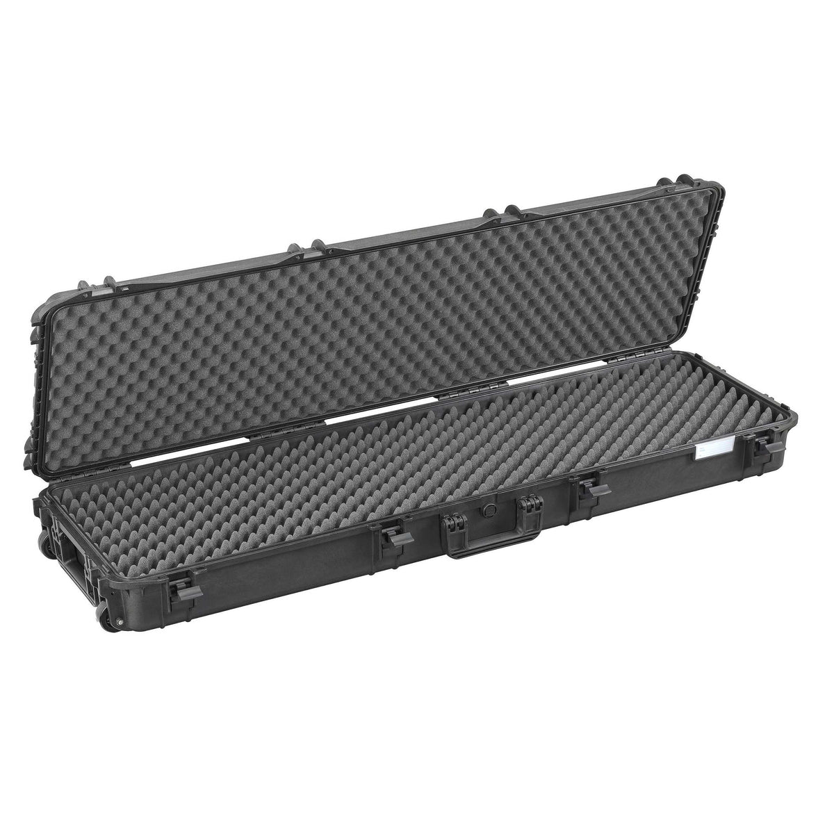 Panaro MAX1350GPB open, with grey convoluted egg-crate foam lining the lid and the base along the full length